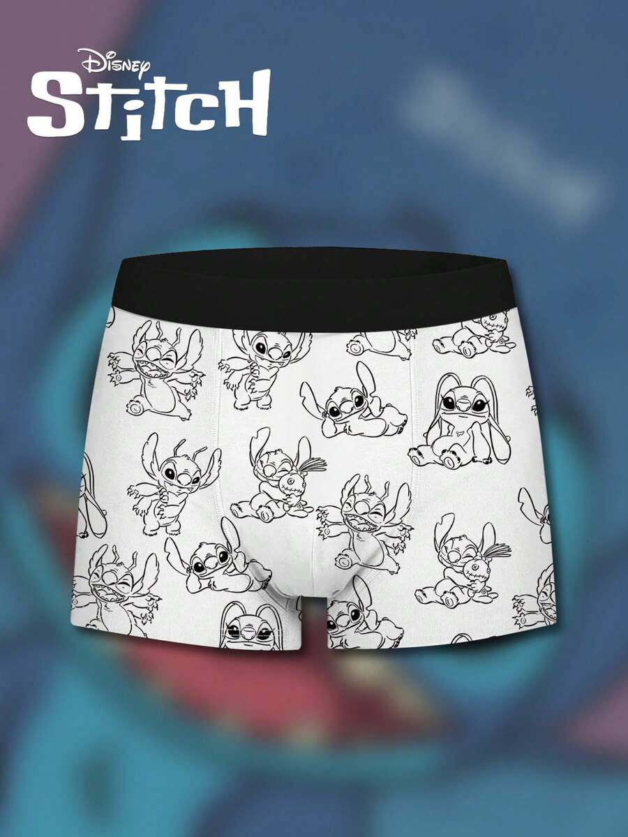 白色缝线 3D 印花男士平角内裤，时尚设计，适合日常穿着和居家休闲。