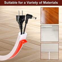 1卷2米/78.74英寸自粘式电缆套管 - 墙面和地面电缆管理系统，安装简便，隐蔽式电缆解决方案，简约电缆槽，柔性电缆盖 - 彩色 - 查看 9
