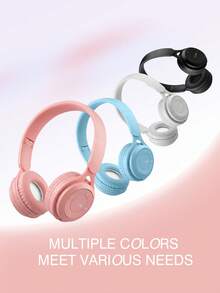 TOKQI Wireless Bluetooth Headphones, Foldable Lightweight Wireless Bluetooth Hi-Fi Stereo Adjustable Headphones With Surround Sound, Cute & Fashionable Over-Ear Headphones With Micro SD Card Slot, Suitable For Gaming, Music Listening, Live Streaming, Mobile/Computer/Work/Travel/Home/Office - Multicolor - View 11