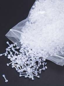 10-50个透明亚克力唇环，简约设计，软杆，6/8/10/12毫米，无涂层，无装饰，男士穿刺饰品，耳软骨、耳垂、耳廓固定耳环 - 唇釘 - 查看 6