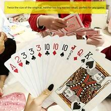 1 Deck Of Extra Large Playing Cards - Twice The Size Of Standard Cards, Made Of Durable High-Quality Paperboard To Enhance Readability For Seniors And Visually Impaired, Ideal For Family Game Nights, Parties, Outdoor Recreation And Fun Card Games. Large Font, Sturdy Construction, Durable And Long-Lasting. - Multicolor - View 8