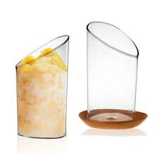 10pcs/Set Inclined Transparent Plastic Cups, Suitable For Pudding, Mousse, Jelly, Party, Reusable For Dessert Decoration, Birthday Party, Wedding Party And Other Events - Multicolor - View 5