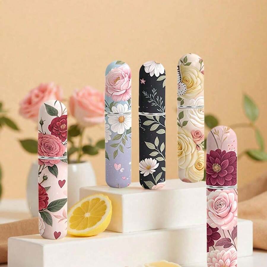 X Milania 1pc 5ml New Butterfly Lovely Printed Perfume Bottle, Small Portable Travel Bottom Direct Filling Spray Bottle, Delicate Spray, Spray Evenly, A Variety Of Print Models To Choose From, Spray Bottle Can Be Reused, Bottom Fill Perfume Design, Carry Around Anytime, Anywhere Use, A Variety Of Styles, Suitable For Use On Various Occasions, For Girlfriend, Friends, Mother, Women's Perfume Spray Bottle - 彩色 - 查看 1