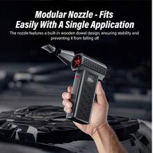 Snow Whiz Turbo Blower,130,000RPM Mini LED Turbo Snow Blower,Snowwhiz Turbo Blower Handheld,Turbo Breeze Electric Blower,Air Duster Cordless Cleaner For Car Windshield Winter Snow Cleaning Home - 黑色 - 查看 7
