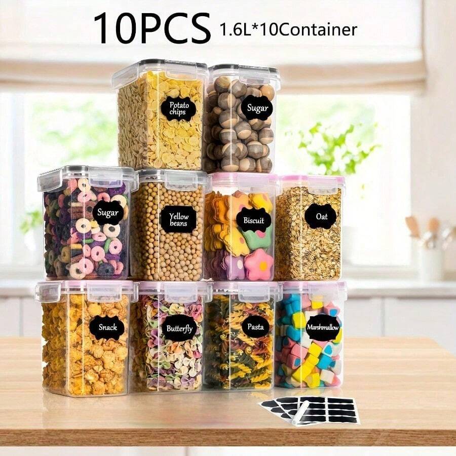 Canning Container Kit - 10 Stück (1,6 l) schwarz+rosa - Übersicht 1