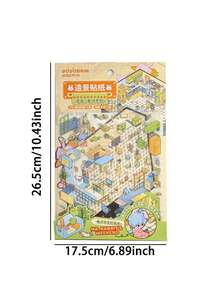 1 حقيبة/2 حقيبة، سلسلة مسرح المنزل الصغير، ملصقات مشاهد ترفيهية للتأمل الداخلي الأصلية، مناسبة للبالغين - أنشطة علاجية بالملصقات للتخفيف من التوتر، مثالية للأعمال اليدوية والهدايا. - متعدد الألوان - مشاهدة 2