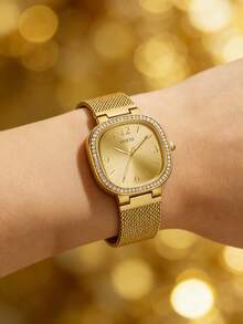 Guess 女士石英表，不锈钢表带，不锈钢表壳，石英机芯，适合日常佩戴及各种场合 GW0354L2 - 金色 - 查看 3