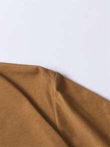 Plus Size Men Cartoon Funny Letter Print Round Neck Short Sleeve Casual T-Shirt - Rust Brown - View 4