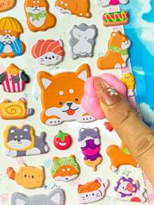 3D Embossed Cat Paw Stress Relief Squeeze Stickers - Phone Bubble Stickers Decoration - DIY Peach Stickers - Multicolor - View 10