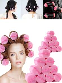 Juego de 12 piezas, rizadores de cabello sin calor, rodillos de espuma para ondas grandes, juego de rizado sin calor para personas perezosas, diseñado para rizar sin calor, varillas de rizado sin plancha, herramientas de peinado con marco de esponja, rizadores de ondas grandes, rizadores para dormir, anillos de rizado de varios diámetros, diseñado para uso nocturno, perfecto para cabello medio y corto, creando rizos suaves y ondulados. - Multicolor - Ver 5