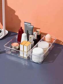 1/5/6/7/8pcs Set Transparent Plastic Drawer Storage Boxes, 4 Sizes Desktop Drawer Divider Boxes, Multi-Functional Transparent Cosmetic Storage Containers, Suitable For Skincare, Stationery, Miscellaneous, Applicable For Bathroom, Kitchen, Office, Bedroom, Holiday Gift - Clear - View 9