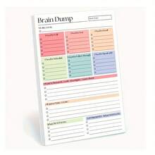 50-Page Brain Dump & To-Do List Notebook, A5 Size Daily Task Manager Suitable For Self-Planners, Project Managers & Personal Organization, Minimalist Notebook, Premium Finish, High-Quality Paper, Planning Tool, Brain Dump Journal - Multicolor - View 1