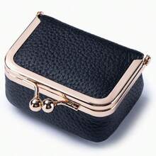 Mini Women's Genuine Leather Jewelry Box, Leopard And Cow Print, Vintage Portable Genuine Leather Coin Purse, Jewelry Box With Kiss Lock, Mini Travel Ring Box, Suitable For Storing Earrings, Rings And Necklaces, Women's Gift, Cosmetic Bag, Coin Purse, Essential For Girls, Personalized Gift - Multicolor - View 14