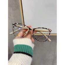 1pc Blue Transparent Lenses Glasses For Both Men And Women - Alleviate Eye Strain And Glare From Screens, Including Computers, Televisions, Phones, And Gaming Devices. Stylish Eyewear, Y2K Design, Budget-Friendly, Fashion Decorative Flat Glasses - Nhiều màu 2 - Xem 8