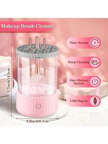 1pc USB Electric Makeup Brush Cleaner, Automatic Makeup Brush Cleaning Tool, Quick And Efficient Deep Cleaning Of All Types Of Brushes, Portable, Suitable For Travel Home Use, Suitable For Beauty Makeup Brush Set, Eyeshadow Brush, Blush Brush, Suitable For Makeup Lovers And Professionals, Bags, Storage Bags, Storage Box, Makeup Storage Box, Cosmetics - Nhiều màu - Xem 7