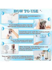 1pc USB Electric Makeup Brush Cleaner, Automatic Makeup Brush Cleaning Tool, Quick And Efficient Deep Cleaning Of All Types Of Brushes, Portable, Suitable For Travel Home Use, Suitable For Beauty Makeup Brush Set, Eyeshadow Brush, Blush Brush, Suitable For Makeup Lovers And Professionals, Bags, Storage Bags, Storage Box, Makeup Storage Box, Cosmetics - Nhiều màu - Xem 11