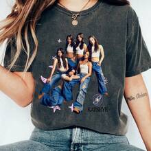Katseye Kpop Girl Group Graphic Tee, Concert Style Unisex Fan Shirt, Music Merch Gift - 黑色 - 查看 1