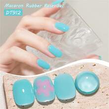 MEET ACROSS 1pc 7ml Macaron Color Rubber Base Gel Nail Polish , Blue Nail Camouflage Color Coat UV Construction Gel Varnish, Semi Permanent Soak Off UV Led Manicure Nail Art Design Nail Supplies For Home And Salon Nails - Blue - View 4