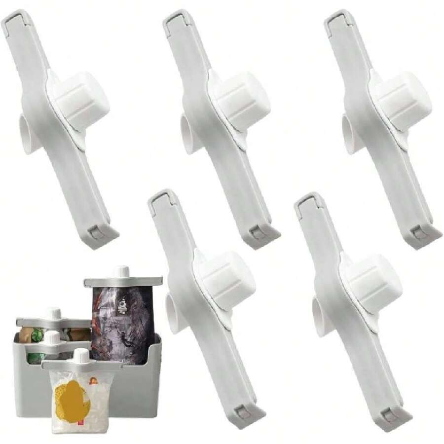 5 Clips Sellador para Bolsas de Alimentos con Tapa y Boquilla - Cierre Hermético Reutilizable para Mantener Frescura y Verter Fácilmente,40807693 - Mostaza Amarilla - Ver 1