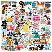 50/100pcs Vibrant Veterinary Series Stickers - Decorative Scrapbooking & Stamping Stickers For Mobile Phone Case, Laptop, Helmet, Skateboard, Waterproof DIY Creative Decoration Aesthetic Stickers For Scrapbook Journaling Water Bottles Laptop - A - View 1