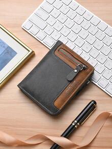 New Men's Short Zipper Wallet, Multi-Card Slots Large Capacity Card Holder Portable,Fathers Day Gifts - Multicolor - View 10