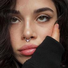 16G Opal Septum Rings CZ, 316L Surgical Steel Septum Jewelry, Nose Rings Hoops Clicker, Helix Tragus Rook Daith Piercings For Women Men Silver/Gold 8 Mm - Ngọc Opal Bạc Tím - Xem 6