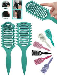 Lightweight Curly Hair Brush – Vent Design For Fast Drying, Curl Defining & Gentle Styling, Great For Summer, Travel & Everyday Use - Mint Green - View 1