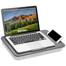 ASDF-LAPGEAR Sidekick - computadora de regazo con reborde del dispositivo y soporte para teléfono color gris se adapta a portátiles de hasta 15.6 pulgadas estilo No. 44215 - Gris - Ver 1