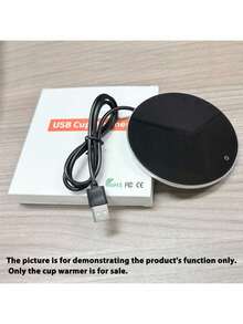 1pc 4-Inch USB Beverage Warmer - 55°C/131°F Constant Temperature Electric Cup Warmer, USB Powered Beverage Warmer For Coffee, Tea, Chocolate, Water, Portable Stylish Silver Design For Home, Office, Travel, Prevents Drink From Getting Cold, Ideal Gift + Includes 31-Country Electronic User Guide - Bạc - Xem 7