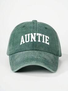 1pc Printed "Auntie" Washed Baseball Cap, Adjustable Outdoor Sun Protection Casual Hat, Suitable For Travel, Beach Holiday, Y2K Style For Young People - Baseball Caps, Beanies, Sun Hats, Bucket Hats, Cool Hats, Headwear, Stylish Hats, Fashion Hats, Everyday Hats, Von Dutchs, Nyxx Hat, Hats For Women, Gorras Para Mujer, Valentine's Day - Multicolor - 查看 4