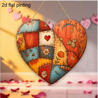 New Wooden Heart-Shaped Plaque For Valentine's Day, Creative Holiday Decor, Photography Prop, Dropshipping