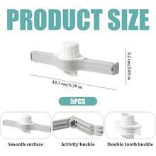 5 Clips Sellador para Bolsas de Alimentos con Tapa y Boquilla - Cierre Hermético Reutilizable para Mantener Frescura y Verter Fácilmente,40807693 - Mostaza Amarilla - Ver 2