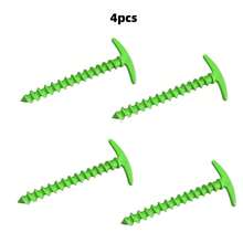 多包装T型塑料螺旋帐篷地钉，帐篷地锚，天幕固定器，适用于露营、徒步旅行、搭建庇护所，帐篷防风配件，户外装备 - 彩色 - 查看 12
