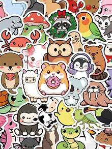 100pcs Cartoon Animal Stickers, Cute Graffiti Style, Suitable For Laptop, Luggage, Computer, Scrapbook, Stationery, Phone And Children's Toy Gifts - Multicolor - View 11