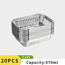 20pcs Multi-Size Multi-Style Aluminum Foil Take-Out Trays, Disposable Food Containers With Plastic Or Paper Lids, For Food Storage - Foil Pans Ideal For Baking, Reheating, Storage, Meal Prep - Silver - View 15