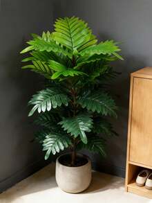 Cây cọ giả nhiều lớp, cao 70cm, 45 lá, kích thước lớn, cây Monstera nhiệt đới, cành cây nhựa Cycas, lá cây xanh, lá cây giống thật, cây Maranta dùng trang trí nhà cửa, sân vườn, tiệc tùng, văn phòng, đám cưới. - màu xanh lá - Xem 3