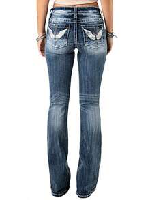 Denim Slim-Fit Stretch Micro-Flared Jeans - Hải quân - Xem 4