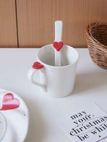 1 Stück minimalistischer, herzförmiger Keramikbecher, kunstvoll gefertigter dreidimensionaler Herzmuster-Kaffeebecher, elegant und visuell ansprechend, geeignet für Heimdekoration, Geschirr, ideal für Kaffeehäuser und Restaurants als Latte-Art-Becher, perfekt als Geschenk, Paar-Set oder festliche Dekoration - Verschiedenfarbig - Übersicht 8