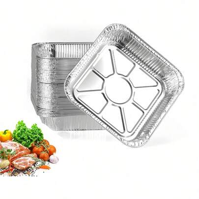 10/20/30pcs 6x6 Inch, 8x8 Inch Square Disposable Aluminum Foil Pans With Lids, Durable Lightweight Rectangular Baking Trays For Cakes, Cooking, Freezing And Food Preparation - Oven - Ideal For Holidays, Weddings, Parties, Home Events