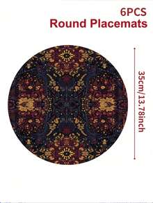 4pcs/6pcs Bohemian Round Placemats, Bohemian Style Home Decor, Bohemian Style, Linen-Like Material, Bohemian Home Decor Indoor/Outdoor Party Supplies, Bohemian Theme Decoration, Room Decor. Suitable For Home Kitchen Decor And Event Party Decoration - Multicolor - View 9