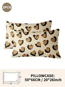 1件/2件/4件装涤纶豹纹枕套（不含枕芯），柔软舒适，四季皆宜 - 彩色 - 查看 17