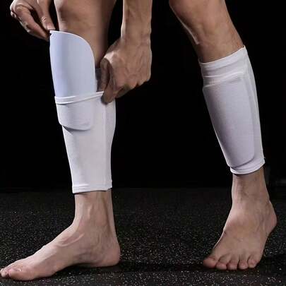 1Pair,Football Calf Compression Sleeves - Lightweight Shin Guard Holders For Sports & Training