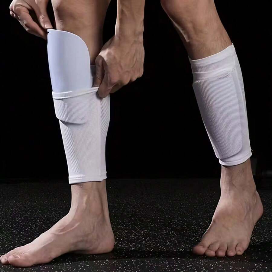 1Pair,Football Calf Compression Sleeves - Lightweight Shin Guard Holders For Sports & Training - Multicolor - View 1