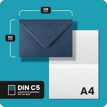 Netuno 20 Umschläge Perlmutt Gold DIN C5 16,2 x 22,9 cm 120g elegante schimmernde Briefumschläge glänzend Perlmutteffekt für Hochzeitskarten Einladungen Briefhüllen metallic gold envelope c5-3174 - 18Blauglatt - Übersicht 3