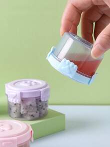 8pcs Mini Bento Seasoning Boxes, Sauce Squeeze Bottles, Spice Jars Set, Salad Dressing Containers, Small Transparent Ketchup Squeeze Bottles, Suitable For School, Outdoor BBQ - Pink - View 5