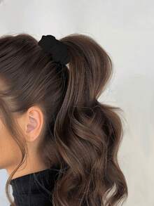 10pcs Satin Hair Scrunchies, Silk-Feel Hair Ties, Seamless Soft Elastic Hair Ties, Anti-Breakage Ponytail Holders, Suitable For Sleeping, Thick/Thin Hair, Bridesmaid, Wedding, Party, Daily Use (Ivory White) ,Rubber Bands ,Hair Rope Elastic Band Beauty Home Hair Accessories - Black - View 2