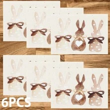 1/4/6 Pcs Easter Egg Rabbit Pattern Placemats, Linen Dining Table Mats With Colorful Egg Rabbit Design, Washable Printed Tablemats, Surface Protection Pads, Ideal Decoration For Holiday Kitchen And Family Gatherings - Multicolor - View 12