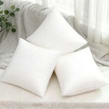 White Decorative Pillow Inserts – 1/2/4 Pieces Per Pack – Highly Elastic, Soft And Fluffy Decorative Pillow Made Of A Silk-Cotton Blend – Soft And Fluffy Pillow Filling, Antibacterial And Mite-Resistant – Dimensionally Stable – For Home Use – Soft And Comfortable Neck Pillow, Suitable For Beds, Sofas, Bedrooms, Cars, Travel And Other Home Accessories, Available In Various Sizes And Two Designs – A Thoughtful Gift - 白色 - 查看 1