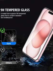 2pcs Screen Protector Compatible With IPhone 17/17 Pro/17 Pro Max/17 Air 16 15 14 Plus 13 12 Mini 11 Pro Max X, XR, XS Max, 9H Hardness Tempered Glass, Anti-Scratch - Clear - View 5