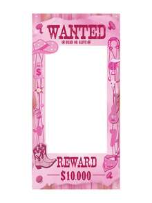 1件粉色牛仔主题摄影背景布，西部牛仔主题派对背景装饰用品，悬赏主题相框背景布，生日派对背景装饰横幅，生日派对摄影背景装饰，摄影道具，生日礼物派对礼品 - 粉紅色牛仔 - 查看 2